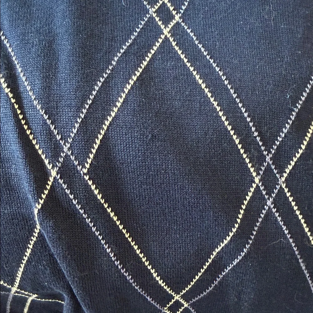 Bobby Jones Men's Navy Argyle V-Neck Sweater Vest - Picture 5 of 5